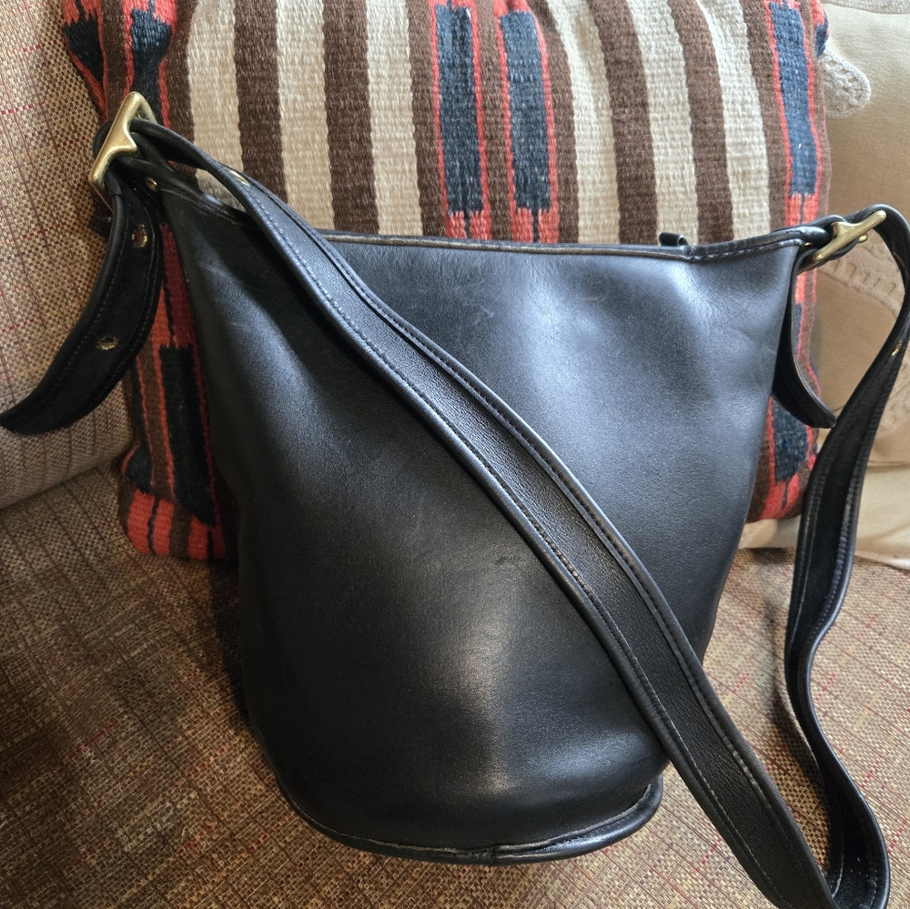 Coach Black Leather Tote Bag